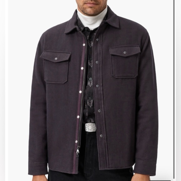 John Varvatos Other - $498 NWT John Varvatos Jameson Shirt Jacket 52 Merlot 100% Cotton Woven Full Zip